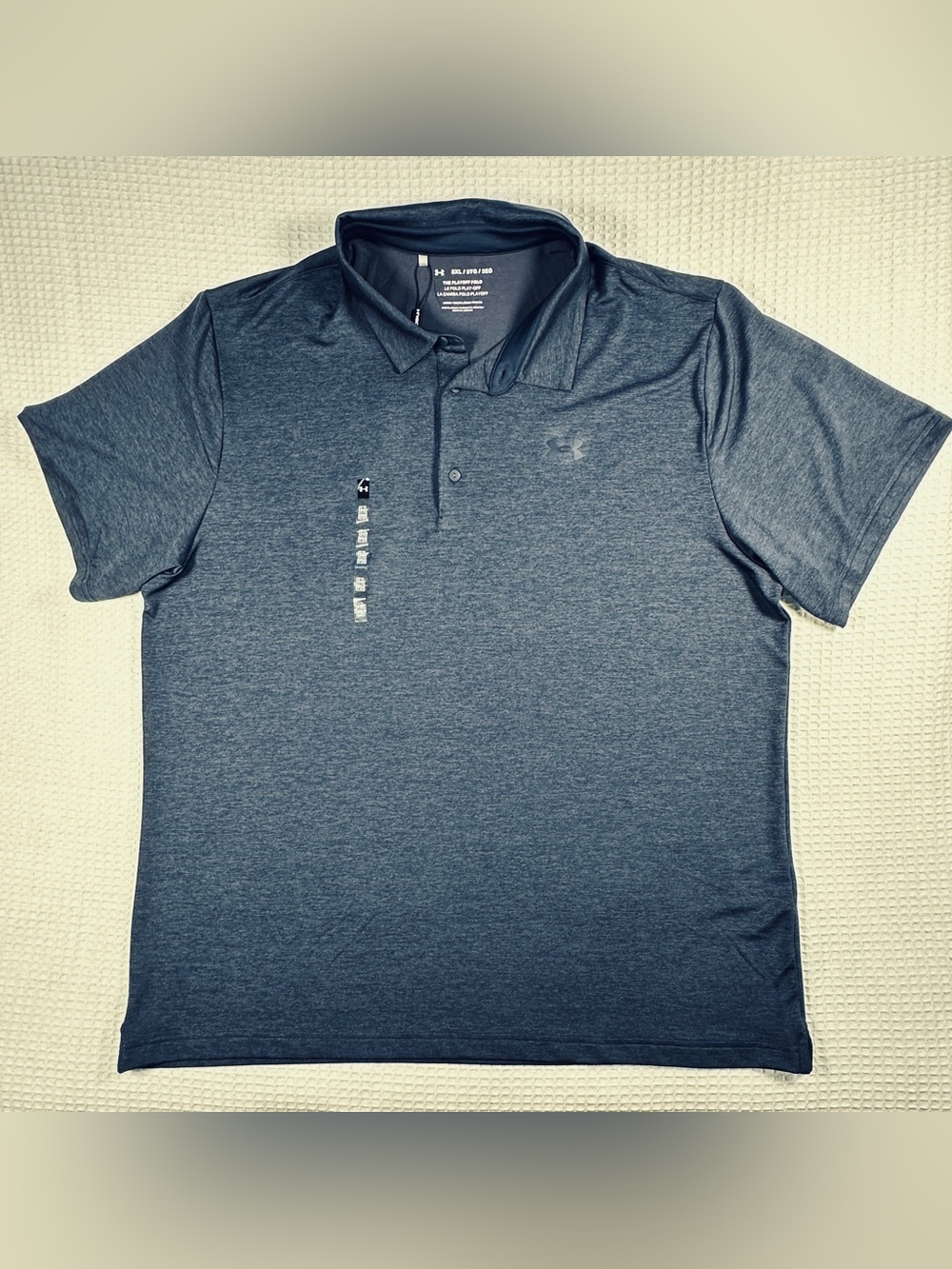 NWT Under Armour Men's Size 3XL Heathered Dark Blue Performance Polo